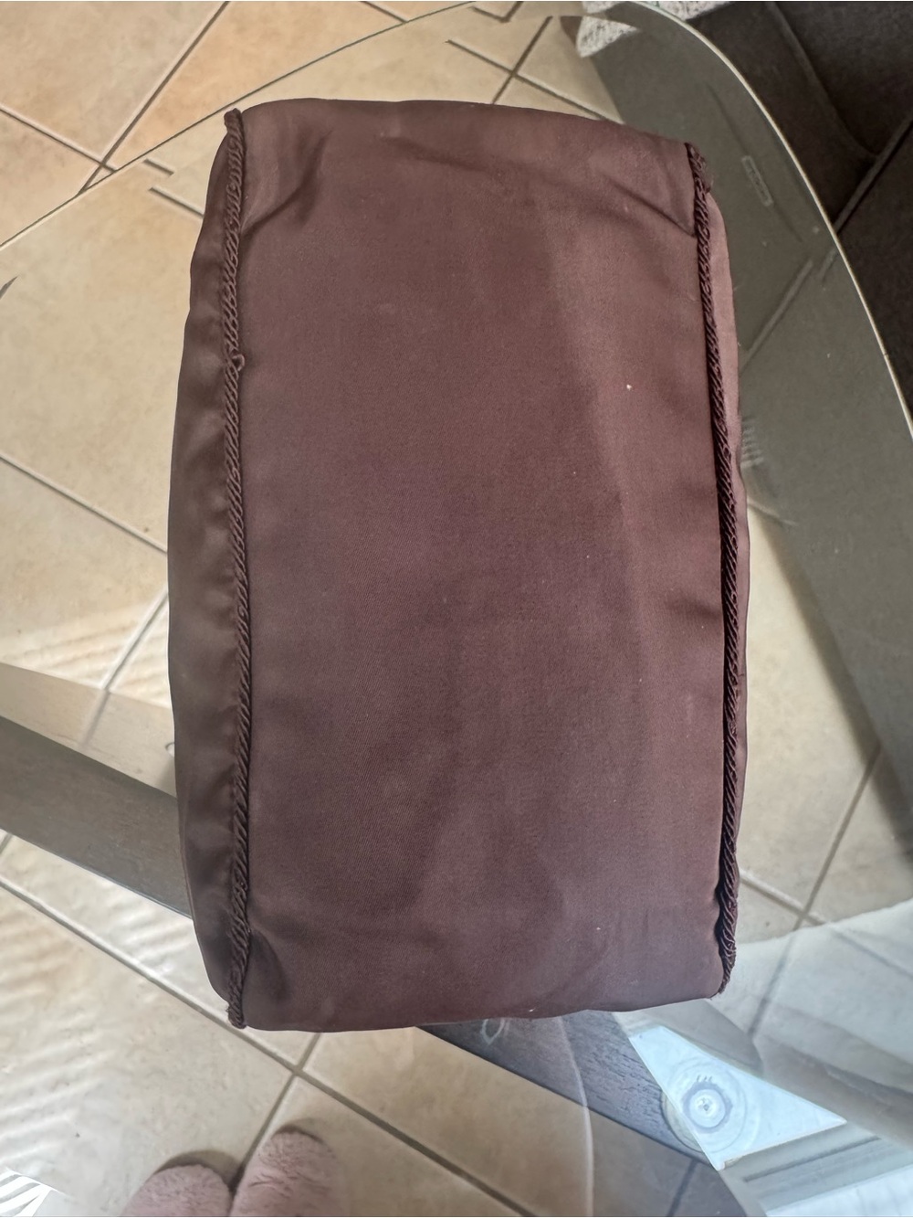 Prada Mini Nylon Satchel in Deep Brown with Beaded Logo - Picture 9 of 14